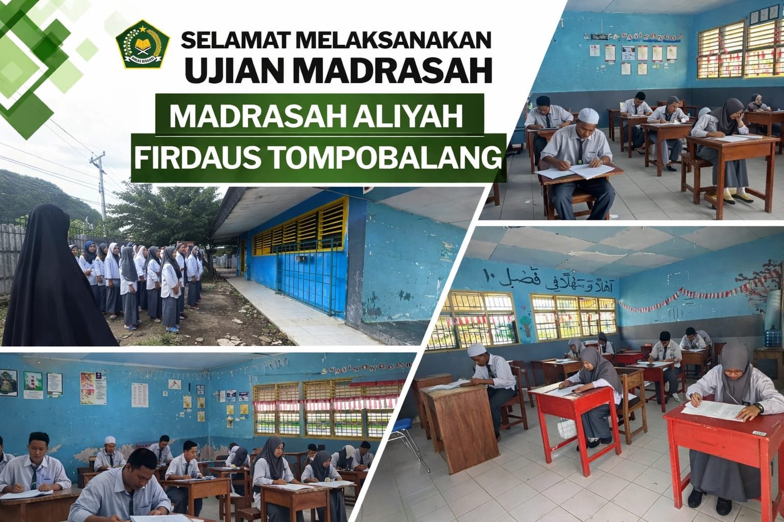 Hari Pertama Ujian Madrasah, Siswa Kelas XII MA Firdaus Tompobalang Ikuti Ujian dengan Tertib dan Penuh Semangat